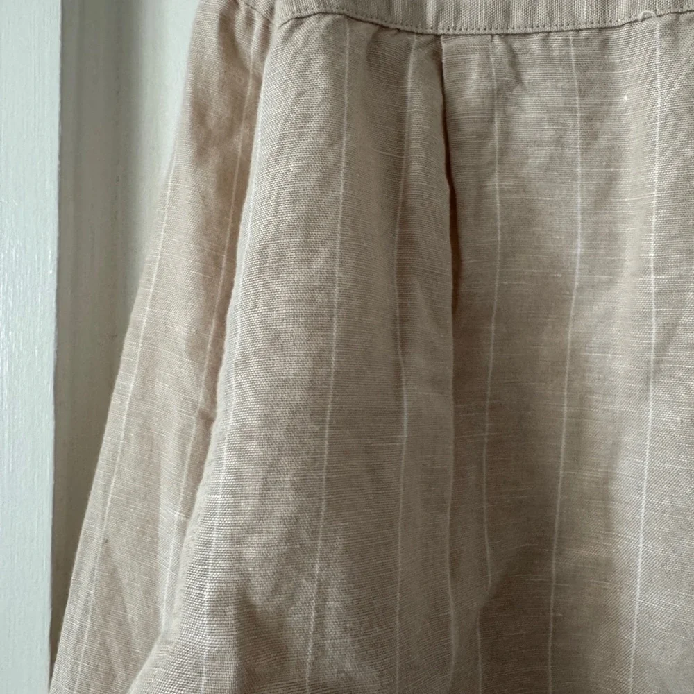 Mango Beige Linen Pinstripe Button-Down Shirt - Picture 4 of 4